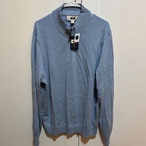 Joseph Abboud Blue Sweater with Quarter-Zip Closure